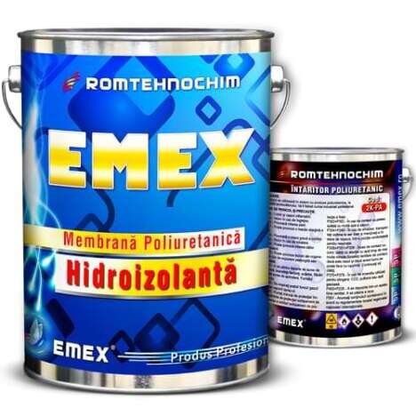 Pachet Membrana Poliuretanica Hidroizolanta ?Emex? - Gri - Bid. 20 Kg + Intaritor - Bid. 7.6 Kg